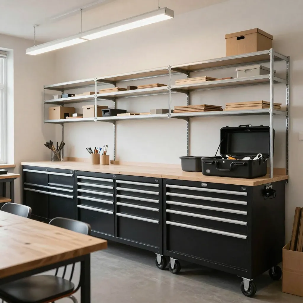 Woodworking workshop organization